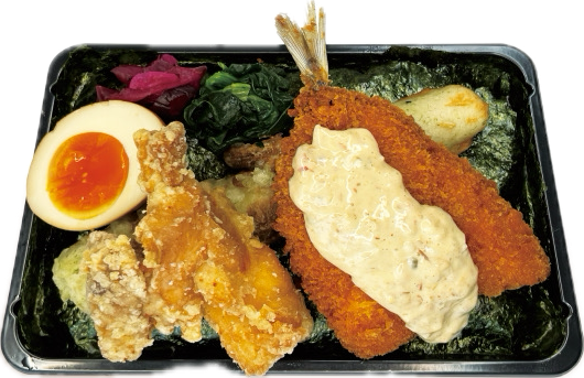自家製タルタルのアジフライ海苔弁当