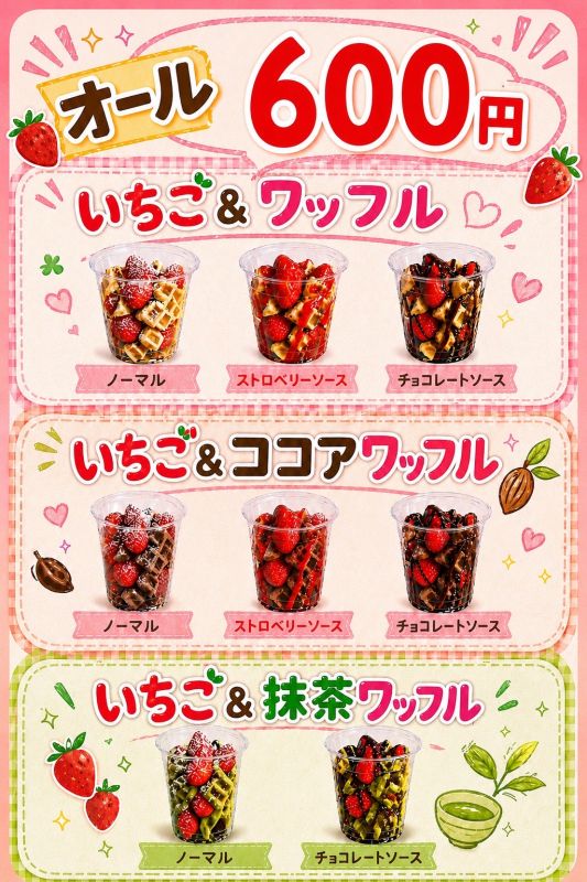 いちご&ワッフル