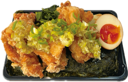ネギ塩ダレのからあげ海苔弁当