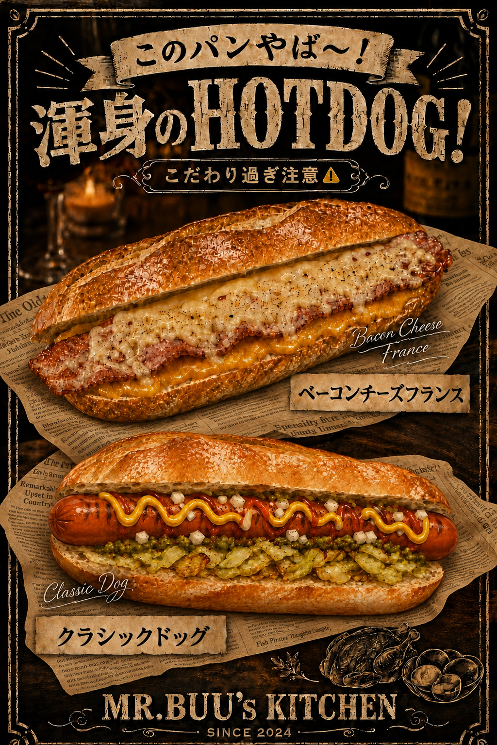 自家製ホットドッグ(常時4種類日替り)